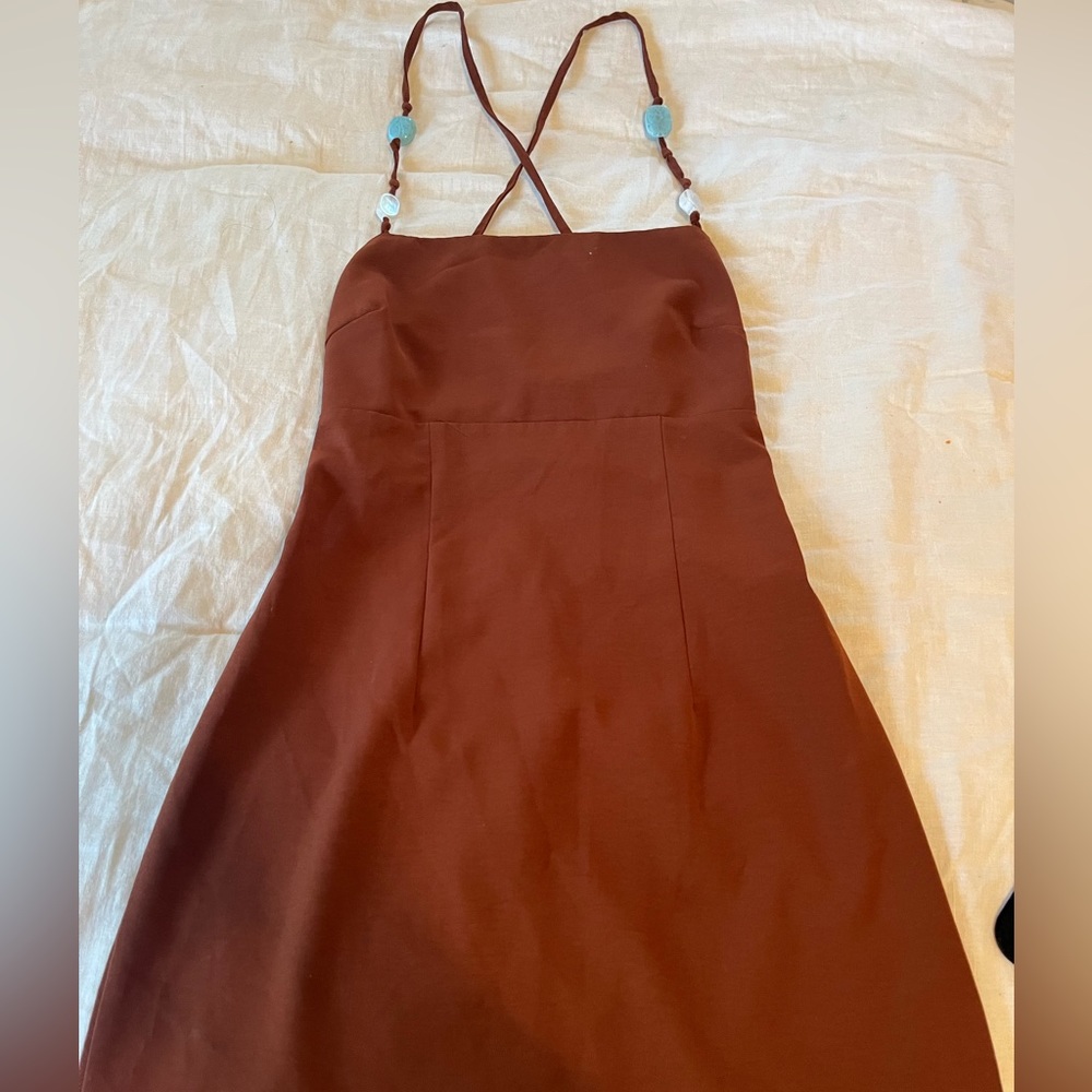 CIDER XS Brown Mini Summer dress